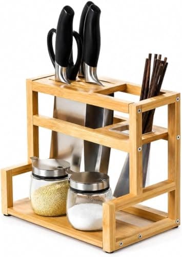 Kitchen Utensil Organizer Wooden Spice Rack Multipurpose Kitchen Organizer for Home Storage C