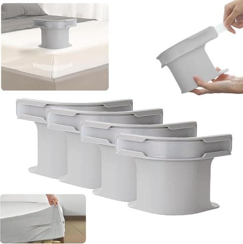 Bed Sheet Grippers Set of 4 White Sheet Grippers for Fastening Sheets and Non-Slip for All Bed Sizes and Easy Sleep Experience Flat sheet