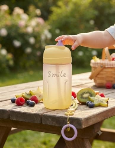 Generic Water bottle,Features two different openings: a lid and a straw,Suitable for beach trips, clubs, schools,570 ml,Safe, hygienic acrylic material,Includes a carrying strap,Multicolor, .ri