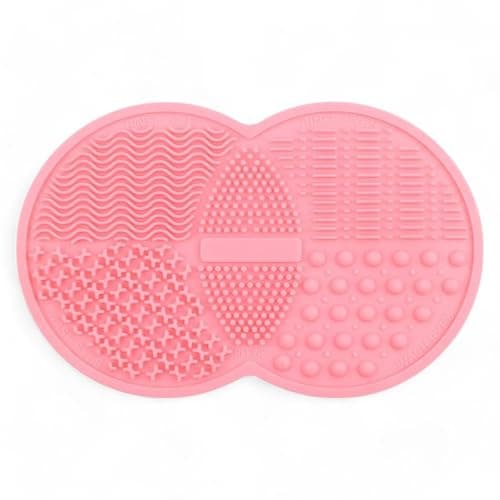 Plan A Silicone Makeup Brush Cleaning Pad, Practical Scrub Mat for Cleaning Foundation Brushes and Makeup Tools, Multi-Use Brush Cleaner, Perfect for Makeup Brush Care and Keep Clean and Soft Beauty
