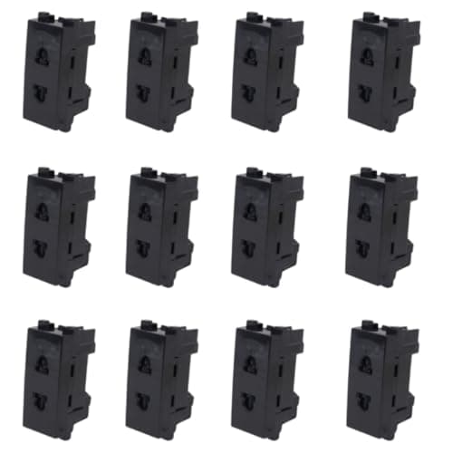 Sanshe Series 2-Pin Modular Electrical Sockets - Universal Wall Outlet for Home & Office - Available in 6-Pack & 12-Pack (Black Matte, Champagne, Brown/Bronze) (12, Black matte)