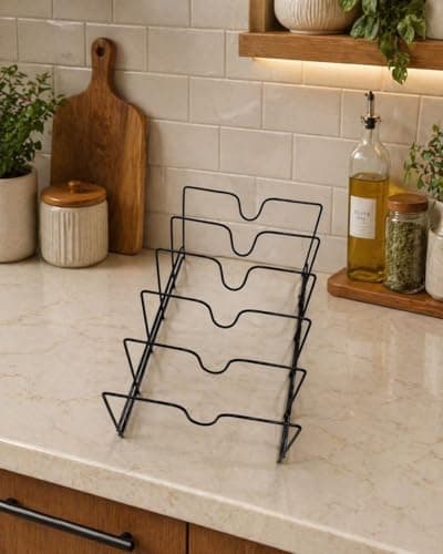 Generic Black Metal Rack for Bowls and Plates, Multi-Size Holder, Kitchen Organiser, .ais Storage rack