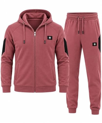 طقم رجالي بكابشو – جاكيت بسوستة وبنطلون رياضي للخروجات والاستخدام اليومي AB Track suit