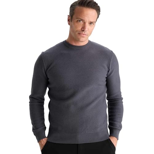DeFacto Mens Standart Fit Crew Neck LONG SLEEVE Tricot Pullover C9618AX Pullover (pack of 1) Sweater
