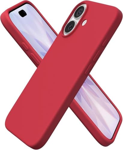 Compatible with iPhone 17 Case 6.3, Slim Liquid Silicone 3 Layers Full Covered Soft Gel Rubber Phone Case Protective Cover 6.3 Inch (Red) Cellular phone case