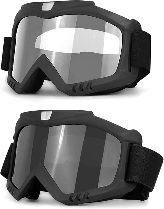 Set Of 2 Glasses For Driving Motorcycle Cycling Riding Skiing - 1 Piece Lens Color Clear And The Other Lens Color Black - sa car
