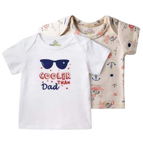 Baby Shoora Unisex Set Of 2 Pieces Half Sleeves Undershirt Printed Shapes Undershirt (pack of 1) Shirt
