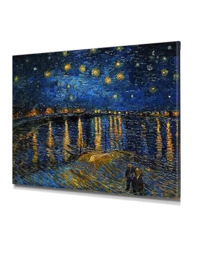 DECORARTS - Starry Night Over The Rhone, Vincent Van Gogh Art Reproduction. Giclee Canvas Prints Wall Art for Home Decor 30x24