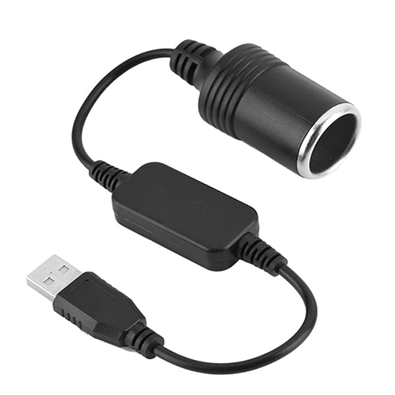 KaberTrade KaberTrade USB to Car Cigarette Lighter Socket Adapter Cable Extension 12V Power Adapter Power Adapter Cable Connector for Outdoor Light Devices (1 Piece,Code:6111) Charging adapter