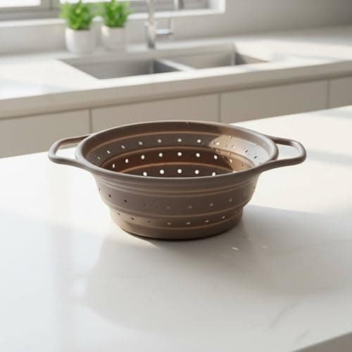 Al-Kholoud Ek 2320 Round Silicone Colander Round Flexible Silicone Strainer Perfect for Pots and Bowls Food strainer