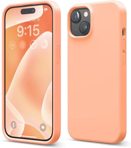 Compatible With iPhone 15 Case, Liquid Silicone Case, Full Body Shockproof Protective Cover [Soft Microfiber Lining], Slim Thin Phone Case for iPhone 15 6.1 inch, Chocolate (Salmon) Cellular phone case