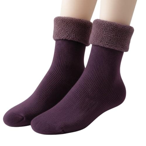 Women's Winter Fur Lined Socks Warm Soft Cozy Socks, Multi Color