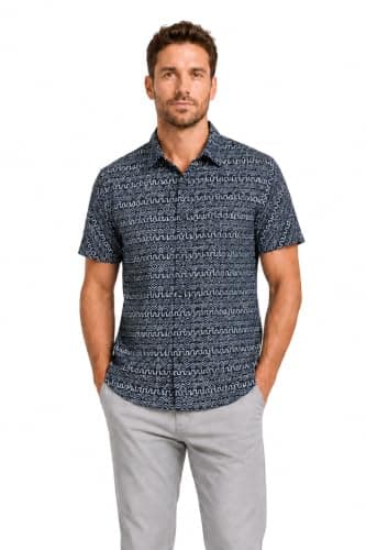 Palm Pattern Short Sleeves Shirt – Navy | Shirt