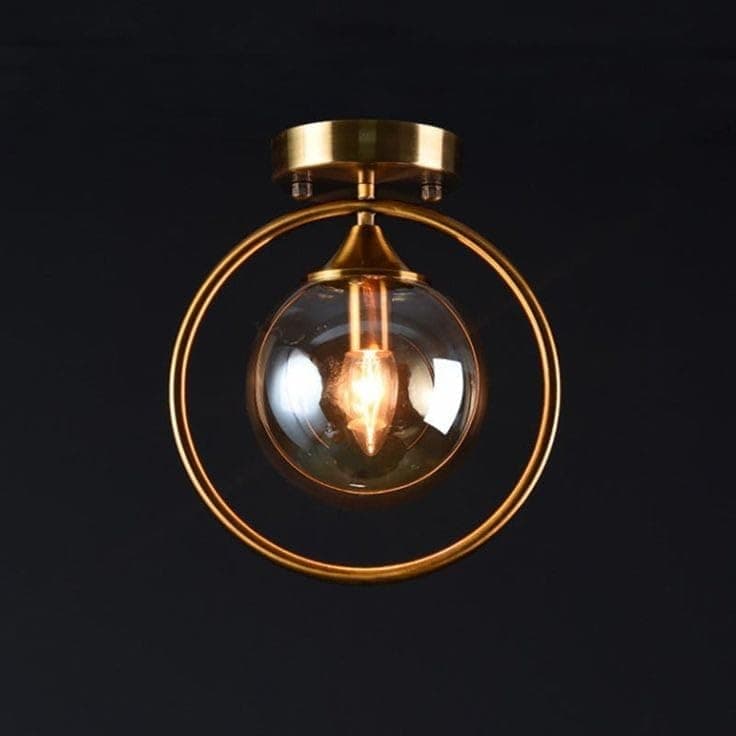 Generic Pendant Light 1 Bulb Without Bulbs 30x20x30cm Gold Light fixture