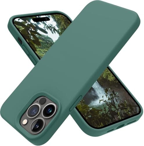 Compatible with iPhone 14 Pro Max Case 6.7, Slim Liquid Silicone 3 Layers Full Covered Soft Gel Rubber Phone Case Protective Cover with Microfiber Lining 6.7 inch (Green) Cellular phone case