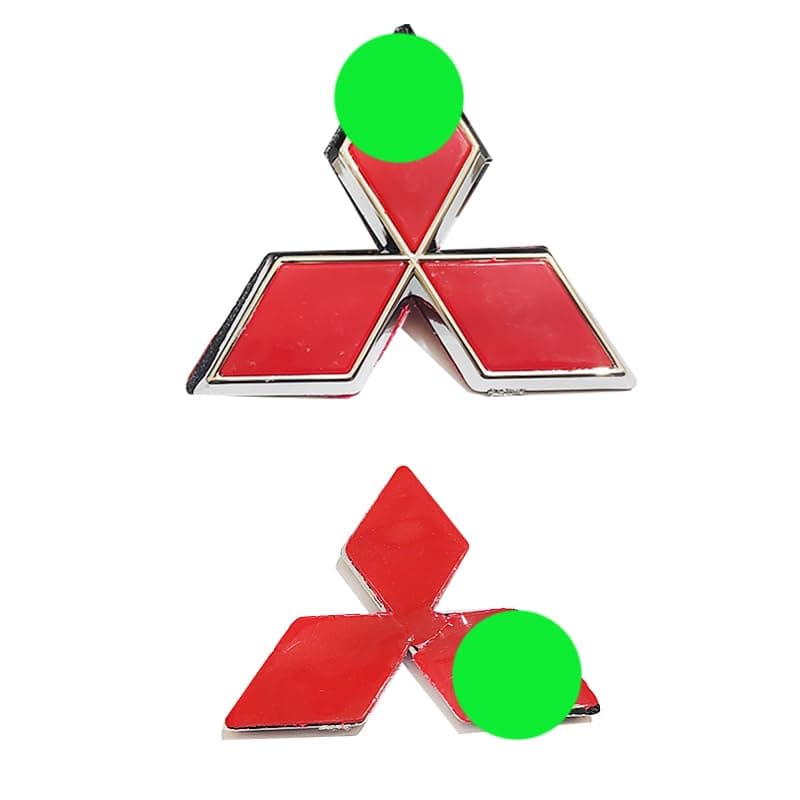 Car Sticker, Replacement Badge Old and Damaged or Lost Tag (Compatible Tag with Mitsu?/? Peachy, Crystal from Mo98 to 2000 with Some Other Models, 6.5cm Rib, Code:4626) - KaberTrade Vehicle emblem