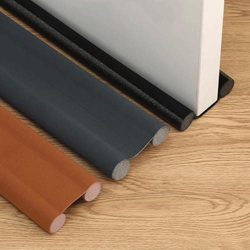 Double Sided Door Draft Blocker for Bottom of Door, Foam Filled Door Seal Strip, Cut to Fit Door Draft Guard Draft stopper
