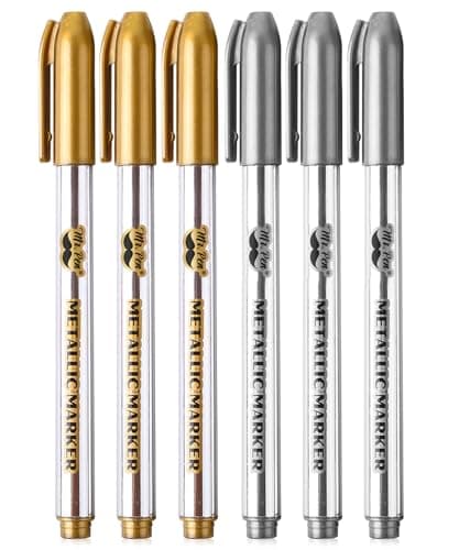 Mr. Pen- Metallic Paint Markers, 6 Pack, Silver Paint Marker, Gold Ink Pen | Silver Markers Permanent Metallic, Gold Metallic Marker Marking pen