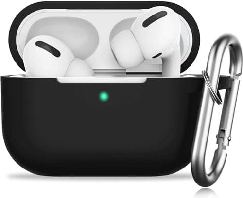 Generic Case Cover Silicone Compatible with AirPods Case Dust Proof Cover Earphone With Keychain Simple Design And Easy Install Compatible with AirPods (black) (Compatible with AirPods pro 2) Portable electronic device cover
