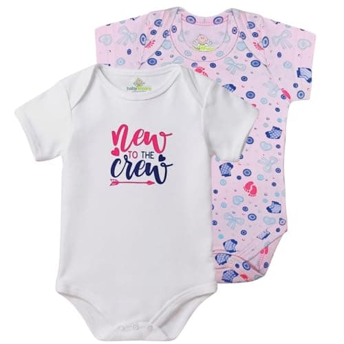 Baby Shoora Girls Set Of 2 Pieces Half Sleeves Bodysuit Printed Shapes Bodysuit (pack of 1) Leotard