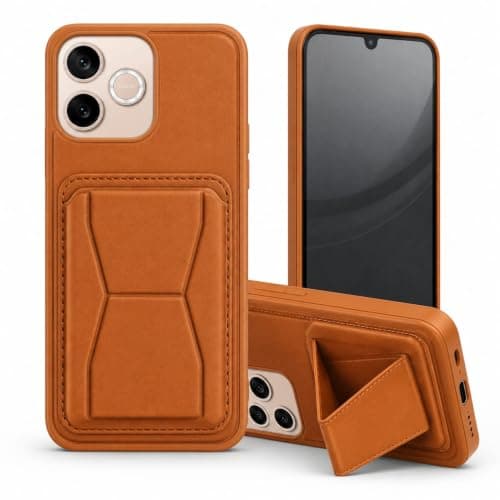 3M Store Leather Case Compatible for HONOR 600 LITE Shockproof Leather Back Card Storage & case built-in Stand PU leather for a stylish look, comfortable grip (Brown) Cellular phone case