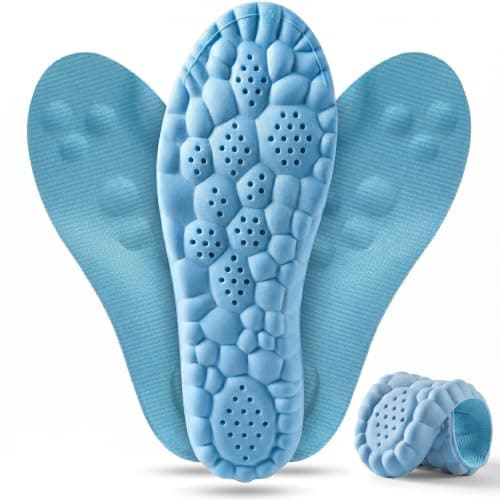 KARPITA Memory Foam Medical Insole | Diffuses Pressure & Provides Superior Foot Comfort – Ventilation Holes for Improved Breathability – Suitable for Men & Women, Cut to Size 41-46 (Sky Blue) Shoe insert