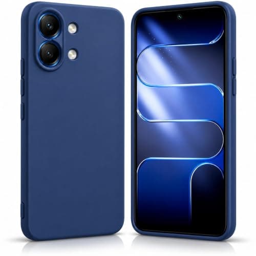 Silicone Case Compatible with TECNO SPARK GO 3 – Ultra Soft Liquid Cover with Microfiber Lining, Full Body Protection, Shockproof, Raised Edges for Camera & Screen, Slim Anti-Scratch, Blue Cellular phone case