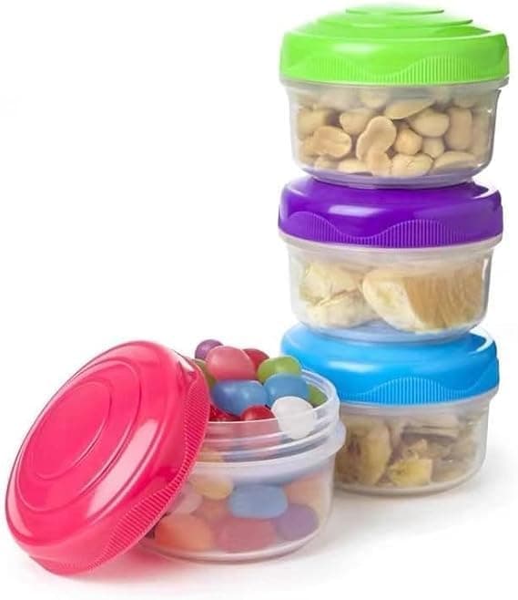 Reusable Snack Food Storage Containers Set Of 4 Nesting Mini Pots For Sauce Fruits Nuts Lunch Box Portion Organizer Leak Resistant Bpa Free Kitchen Travel Picnic Gym Work