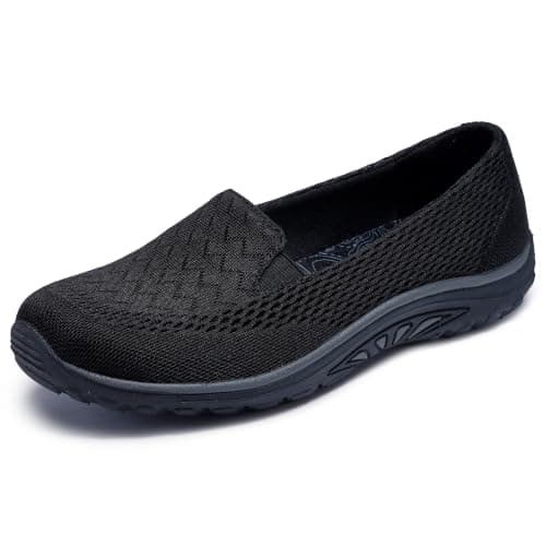Skechers women's reggae fest willows flat, black, 9 wide