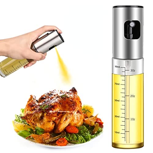 HOUEVIYS Oil Sprayer for Cooking and Air Fryer - 100ml Olive Oil Mister With Stainless Steel Cap for Baking, Roasting, Frying Spray bottle