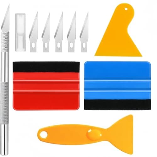 Zhenghebuy Car Vinyl Wrap Tool kit,10 Pcs Wallpaper Smoothing Tool,Vinyl Squeegee,Felt Squeegee,Edge Trimmer,Vinyl Trimming Tool for Car Wrapping and Install Wallpaper Vehicle wrap