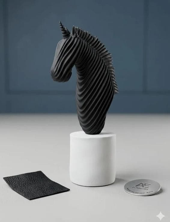 Generic Abstract Unicorn Head Sculpture, Black, Modern Style Home Décor, Desktop Figurine