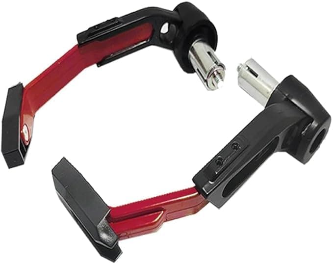 SACAR Brake and Clutch Lever Protectors, Aluminum Alloy for Motorcycles, Scooters, Motorcycles, Mountain Bikes (2 Pieces, Black in Red)
