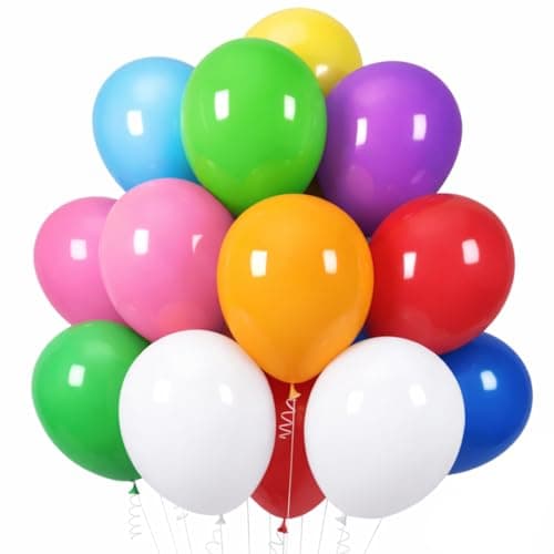 100 Pack Party Balloons – Premium Natural Latex Balloons, 2.8g Standard Thickness, Assorted Colors for Birthday, Wedding, Baby Shower & Party Decorations