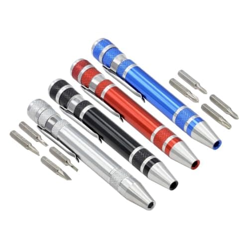 8-in-1 Precision Pen Screwdriver Set with Magnetic Bits, Multi-Functional Pocket Repair Tool with Phillips and Flathead Bits for Small Electronics