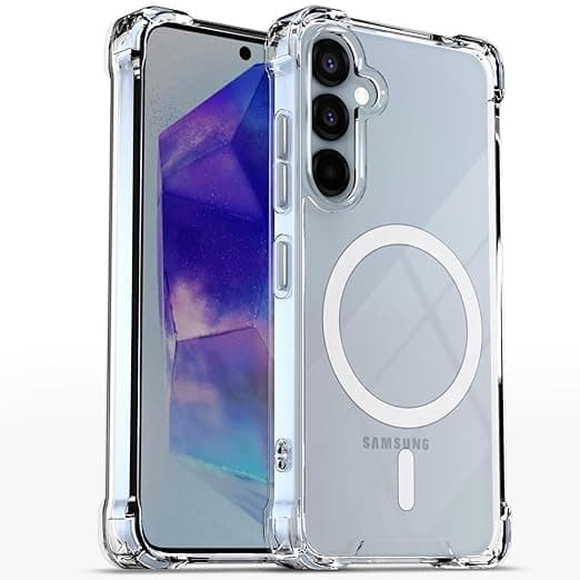 Protective Cover (Compatible With Samsung A36), Magnetic Clear Case With Raised Edges, Shockproof And Slim For (Clear) Cellular phone case