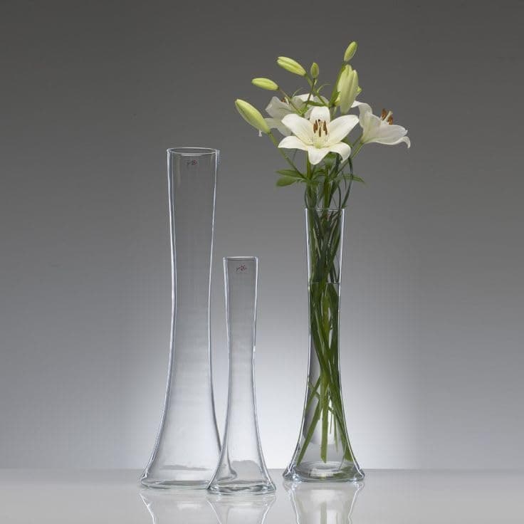 Tall Clear Glass Vases, Elegant Tapered Design, for Decorative Flowers