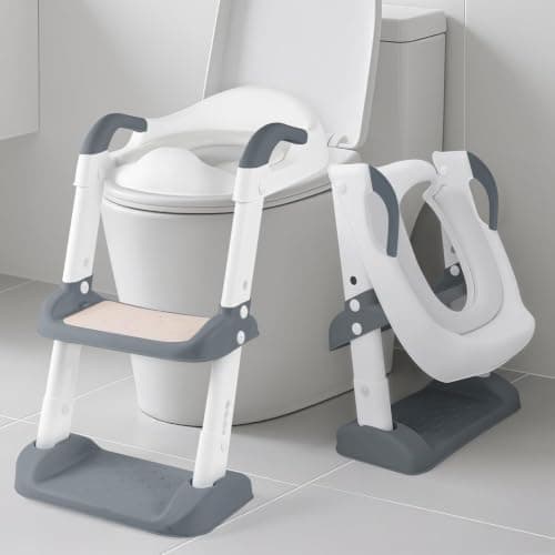Adjustable Potty Training Seat with Ladder and Anti-Slip Step Stool
