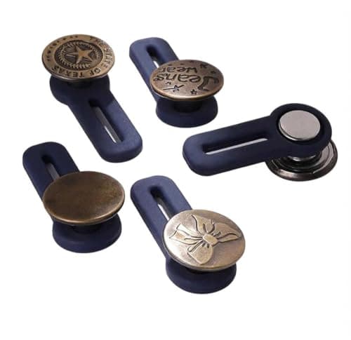 6-Pack Metal Silicone Waist Extender Buttons for Tight Trousers and Jeans