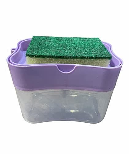 Soap Dispenser With Loofah Holder Purple Pump dispenser