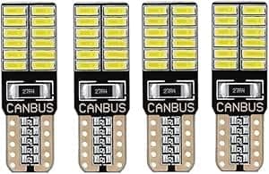 27R4 SMD T10 LED Car Bulb, Super Bright Car Salon License Plate Light (27R4 White, 24 LED Beads, 4 Pieces) - AGA Vehicle light bulb