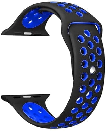 Silicone Watchband For Apple Watch Series 7 41 - mm - Blue/Black