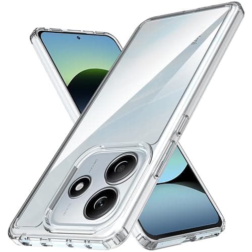 Anoowkoa Case for Xiaomi Redmi Note 14 4G TPU and Clear PC Hybrid Hard Acrylic Slim Phone Case Clear Ultra Crystal Transparent Protective Back Cover Flexible Bumper Silicone Shock Absorption Cellular phone case