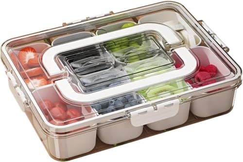 8-Compartment Acrylic Spice Storage Box with Airtight Lid Kitchen Organizer Food storage container