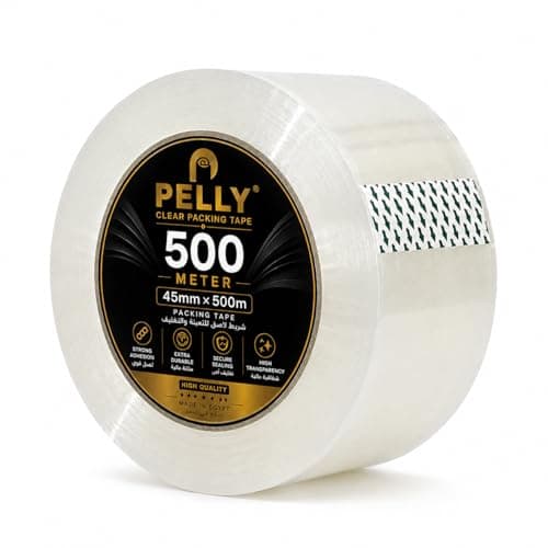 PELLY Wide Clear Tape - Large Packing Tape, Crystal - 500m x 45mm, Strong Adhesion for Carton, Parcel, Shipping and Storage Adhesive tapes