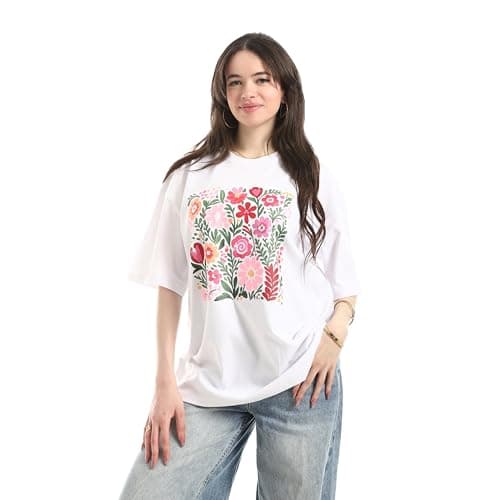 Andora Womens Oversized Printed Cotton T-Shirt (pack of 1)