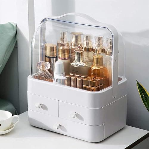 Makeup Organizer Drawer Skincare Cosmetic Storage Drawer for Dresser Bathroom Dustproof Waterproof
