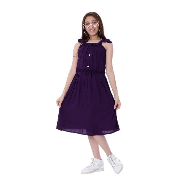BEBO بناتى فستان كت سادة 3زر Dress