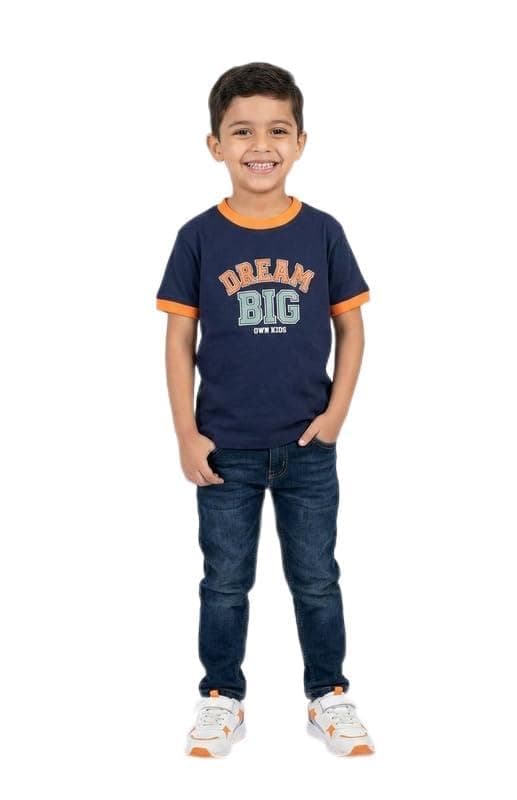Pebeo Boys Printed Short Sleeve T-Shirt with Fashionable Front Design Comfortable and Stylish Navy 3Y