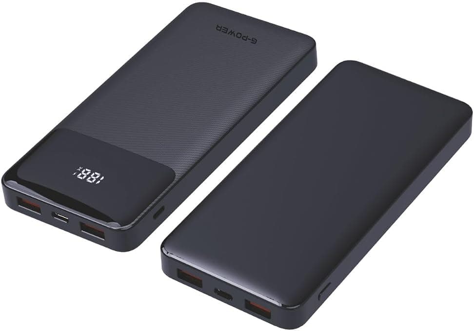 G-Power GP-PB010 LED Screen 10000mAh Power Bank - 3 Ports (2USB & Type-C) Quick Charging 22.5W - Black